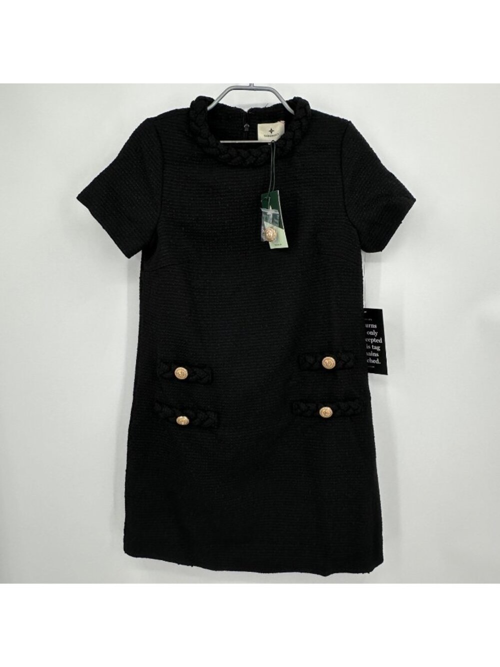 Tuckernuck Black Tweed Jackie Dress size S Small Shift Mini Business Career NWT